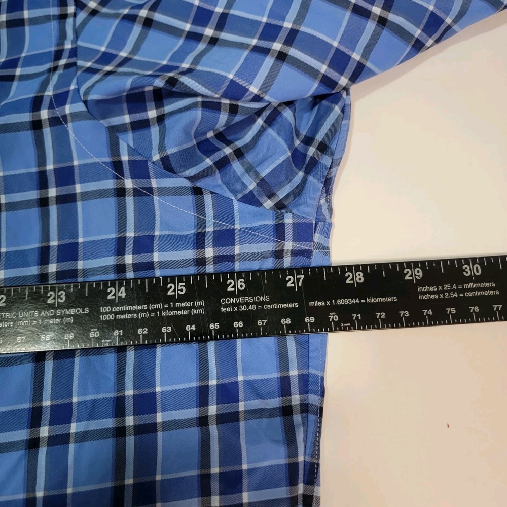 Polo Ralph Lauren Performance Shirt Mens XXL Blue Plaid Long Sleeve Nylon Blend - Picture 4 of 6